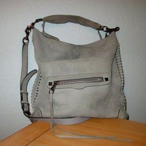 Rebecca Minkoff Grey Suede Slim Regan Hobo Bag